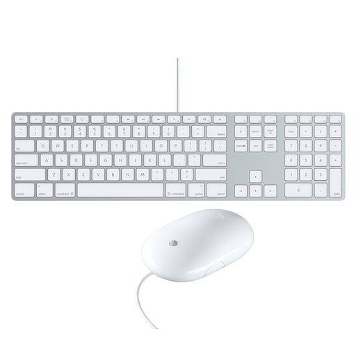 Apple USB Wired Keyboard with Numeric Keypad + Apple Mighty Mouse Combo