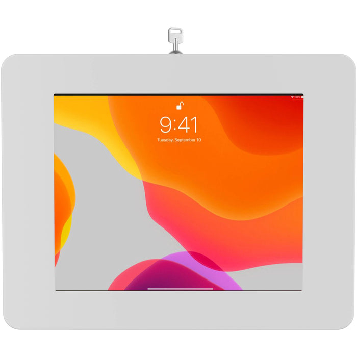 CTA Digital Locking Tablet Wall Mount for Select iPads, Galaxy Tablets, and More - White