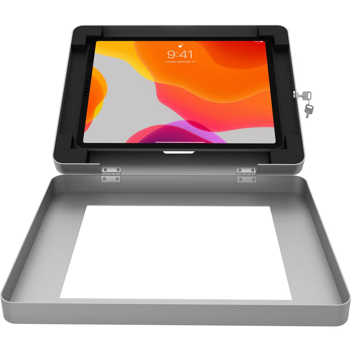 CTA Digital Locking Tablet Wall Mount for Select iPads, Galaxy Tablets, and More - Silver