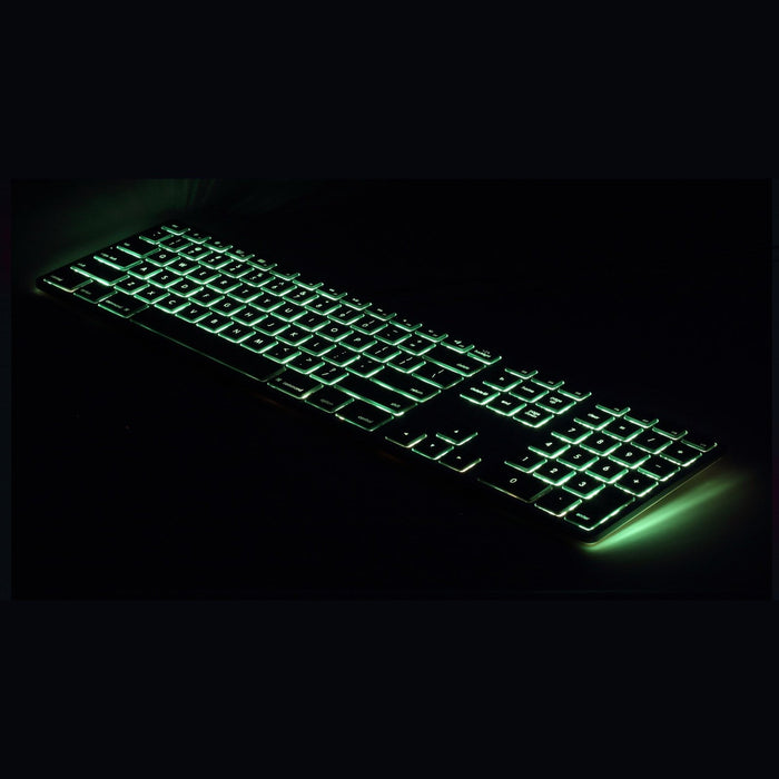 Matias Wired Aluminium Keyboard for Mac, RGB backlit keys - White-Silver