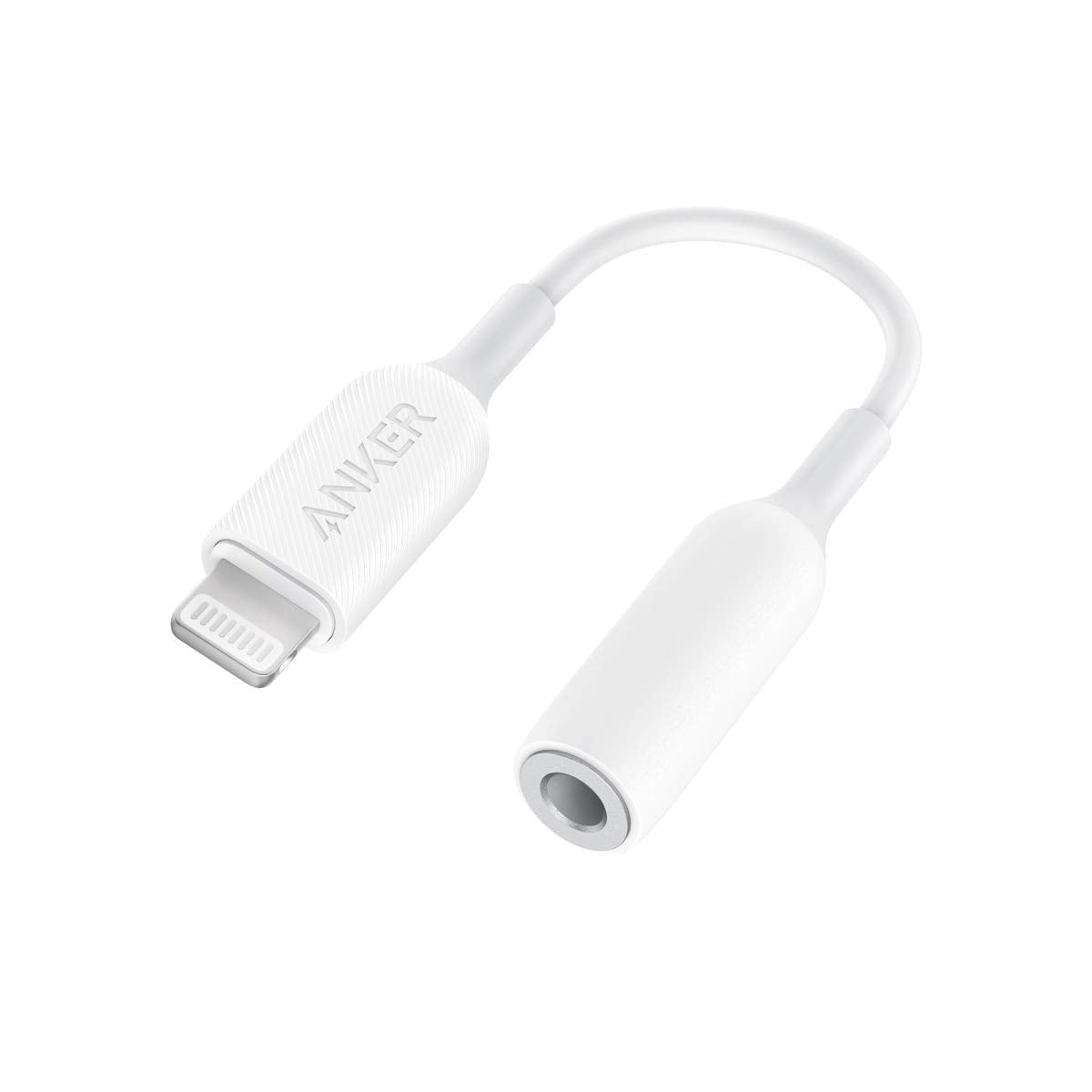 Anker 3.5mm Audio Adapter with Lightning Connector, MFi Certified Supports Volume Control Mic for Headphones, Earphones, Earbuds, and More - White