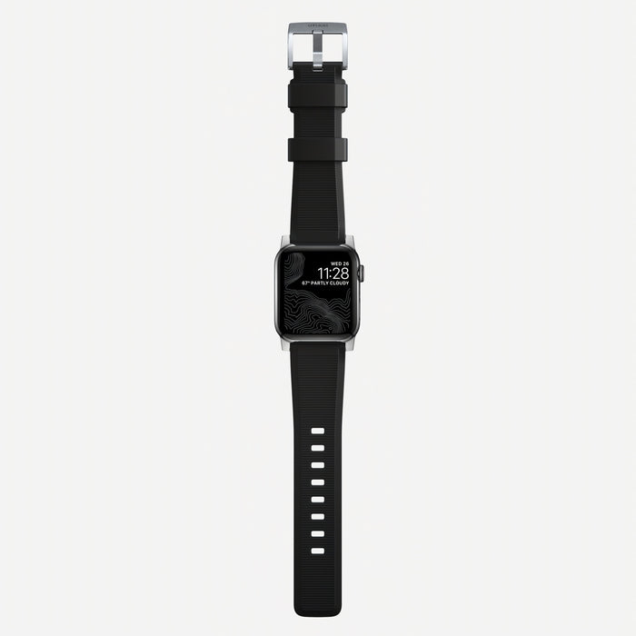 Nomad Rugged Strap for Apple Watch 42-44mm - Silver hardware