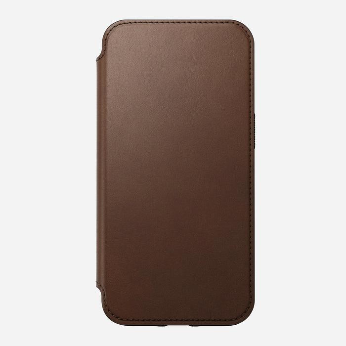 Nomad Modern Leather Folio Case For iPhone 13 Pro - Rustic Brown
