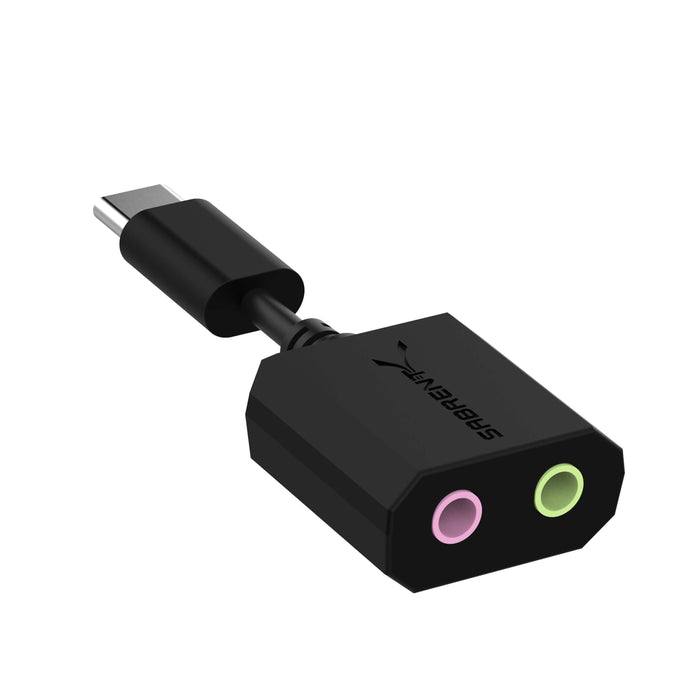 Sabrent USB Type-C External Stereo Sound Adapter for Windows and Mac. Plug & Play No drivers Needed