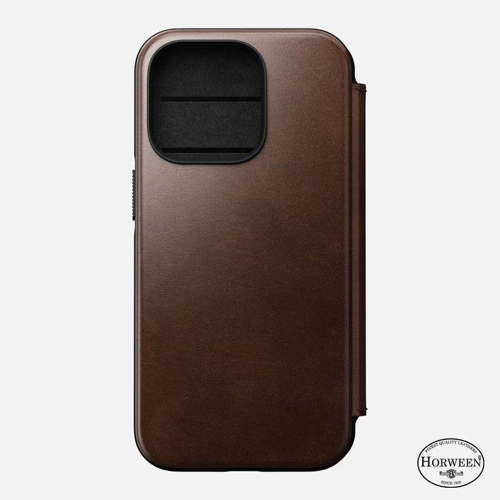 Nomad - Modern Horween Leather Folio - iPhone 14 Pro - Brown