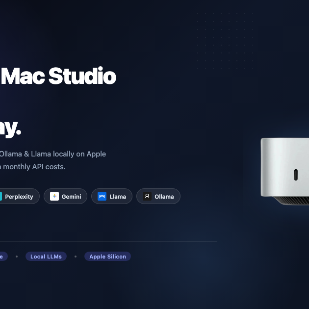 Mac mini & Mac Studio for AI — Run Claude, ChatGPT, Perplexity & Local Models on Apple Silicon