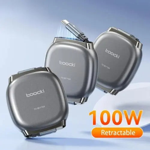 100W Retractable USB - C to USB - C Cable – Mini Compact Fast Charger & Data Cable - Macfixit Australia