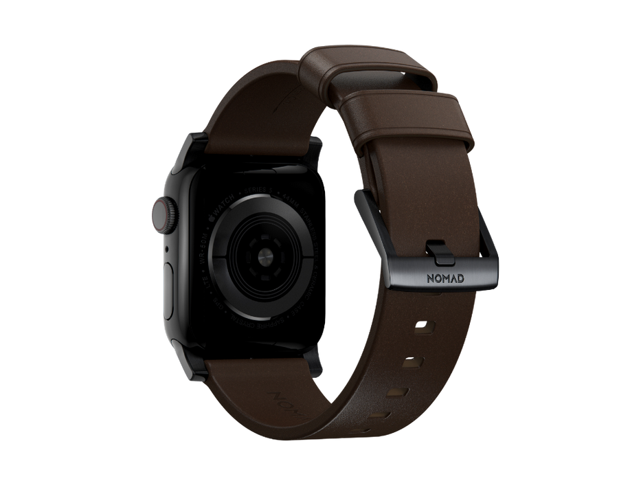 NOMAD Modern Band – Brown Horween Leather (Black Hardware) | Apple Watch (40–42mm)