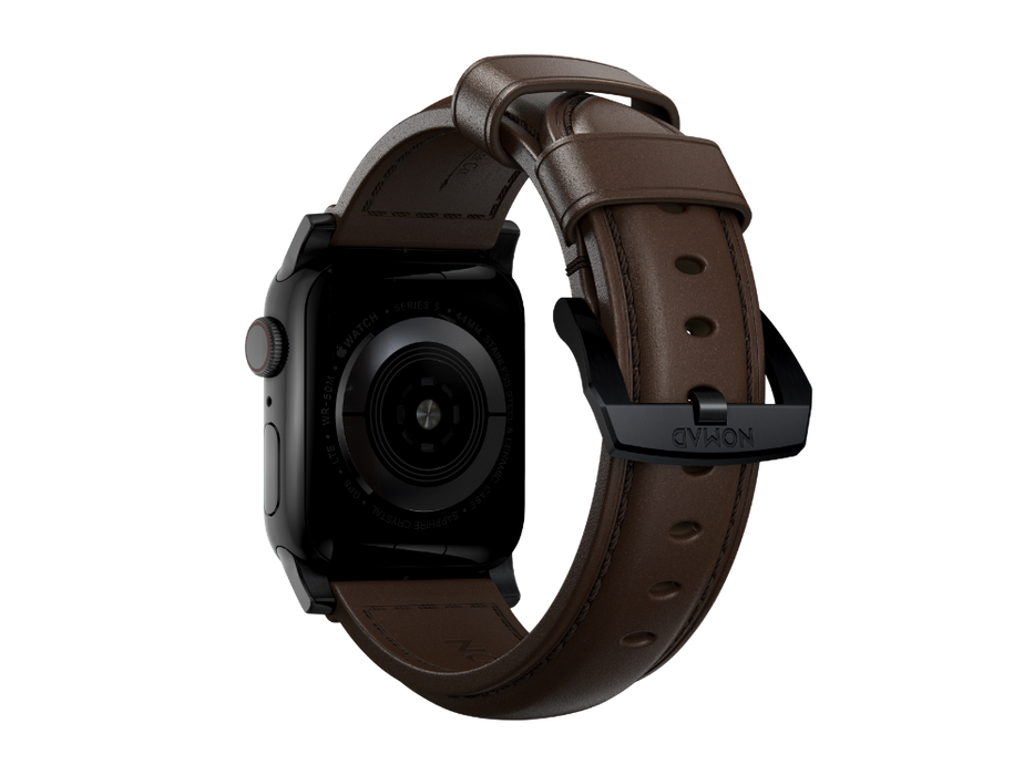NOMAD Modern Band – Brown Horween Leather (Black Hardware) | Apple Watch (44–46mm / Ultra)
