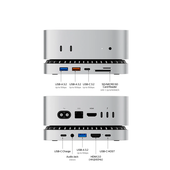 RayCue Mac Mini M4 Hub & Stand with SSD Enclosure