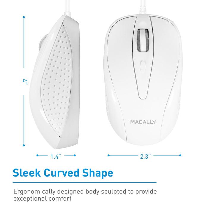 Macally TURBO Wired USB Mouse for Mac and PC