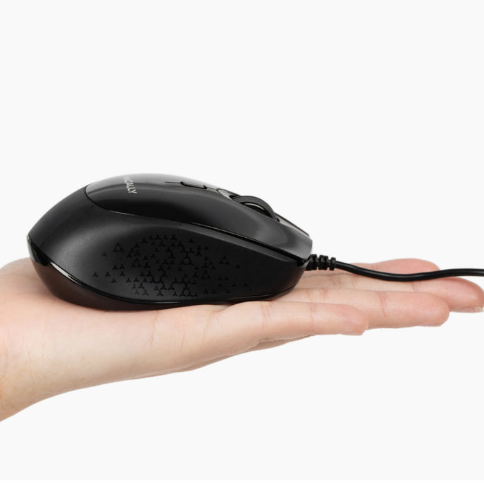 Macally Ergo USB C Mouse For Mac / PC with Silent Click (Black)