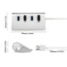 4 - Port Aluminum USB 3.0 Hub - Silver - Macfixit Australia