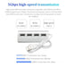 4 - Port Aluminum USB 3.0 Hub - Silver - Macfixit Australia