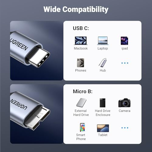 UGREEN USB-C to Micro-B Hard Drive Cable 0.5m