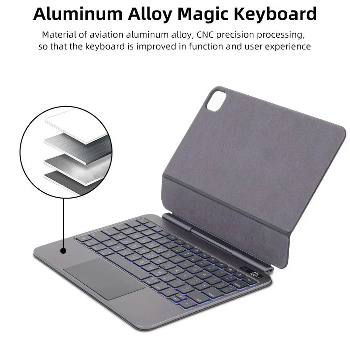 Aluminium Alloy Magic Keyboard Case with LED Display - iPad Pro 12.9" (2018-2022) & iPad Air 13" (2024-2025) Macfixit Australia