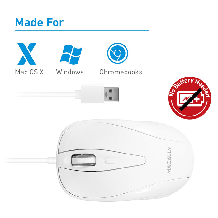 Macally TURBO Wired USB Mouse for Mac and PC