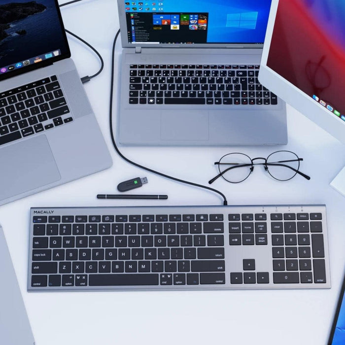 Macally Everyday Premium USB A + C Keyboard for Mac (Space Gray)