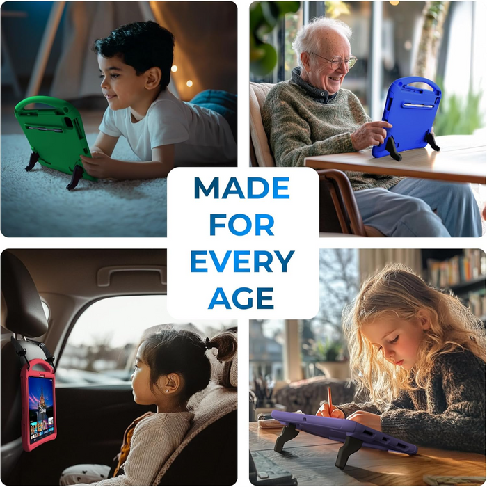 Space Suit Rugged Kids Case for iPad Air 11 M2/M3 (2025), Pro 11 M4 (2024), iPad 10th Generation, Case for Kids with Built-in Screen Protector