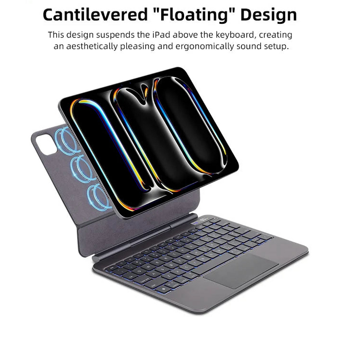 Aluminium Alloy Magic Keyboard Case with LED Display - iPad Pro 12.9" (2018-2022) & iPad Air 13" (2024-2025) Macfixit Australia