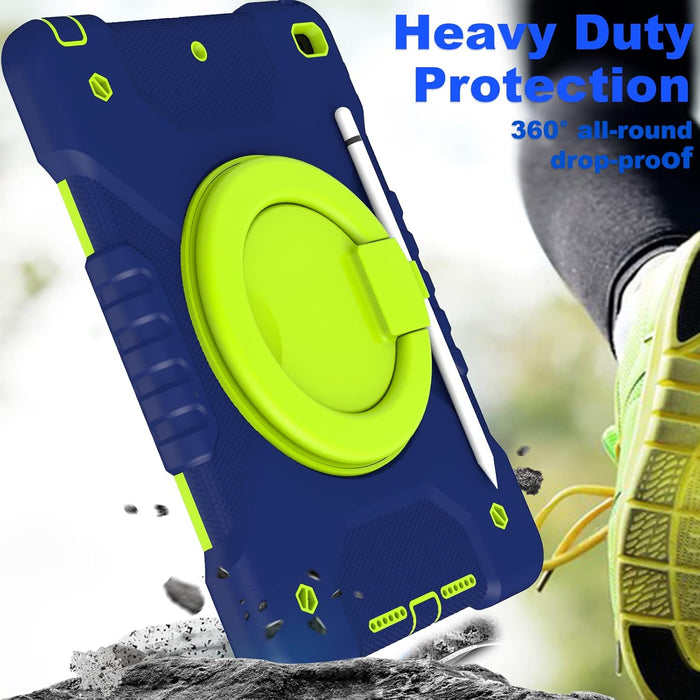 Heavy Duty Rotating iPad Case with Handle, Strap & Pen Holder (iPad 7th–9th Gen)