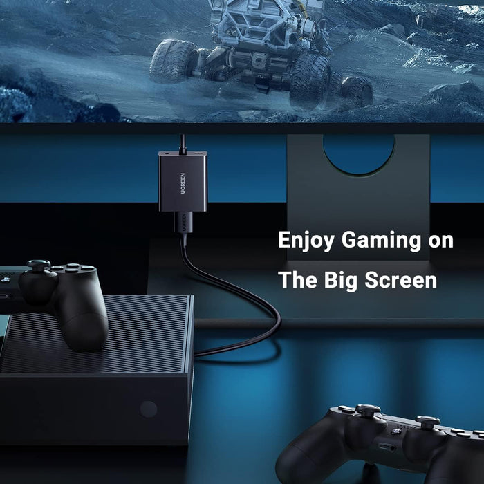 UGREEN Active HDMI to VGA Adapter 1080P – Female to Male Converter with 3.5mm Audio Jack