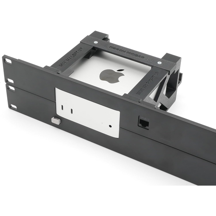 Rack Mount for Apple Mac mini M4 with Remote on/Off Button and RJ45 ethernet Keystone