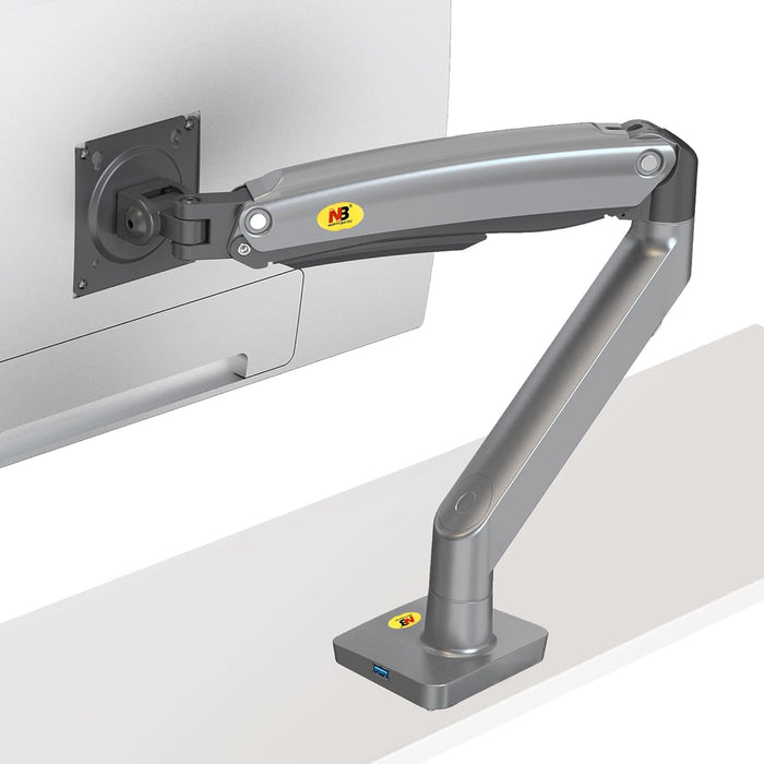 NB North Bayou G70 Gas Strut Monitor Desk Mount – For 22" to 35" Monitors (2–12kg) – Gunmetal Grey