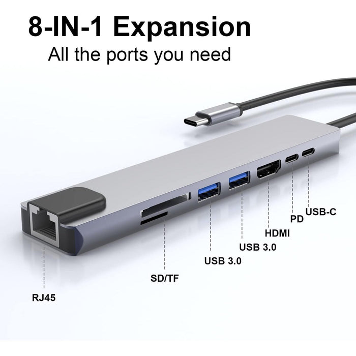 8 in 1 USB-C Hub Multiport Adapter
