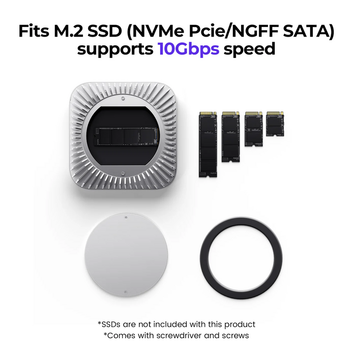 RayCue Mac Mini M4 Hub & Stand with SSD Enclosure
