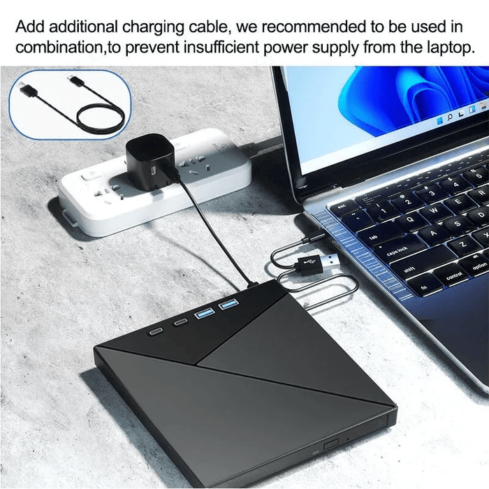 7-in-1 External 4K UHD Blu-ray Writer & Multi-Card Reader Hub (USB 3.0 & Type-C) - Macfixit Australia