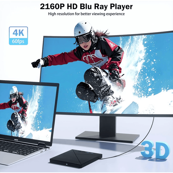 7-in-1 External 4K UHD Blu-ray Writer & Multi-Card Reader Hub (USB 3.0 & Type-C) - Macfixit Australia