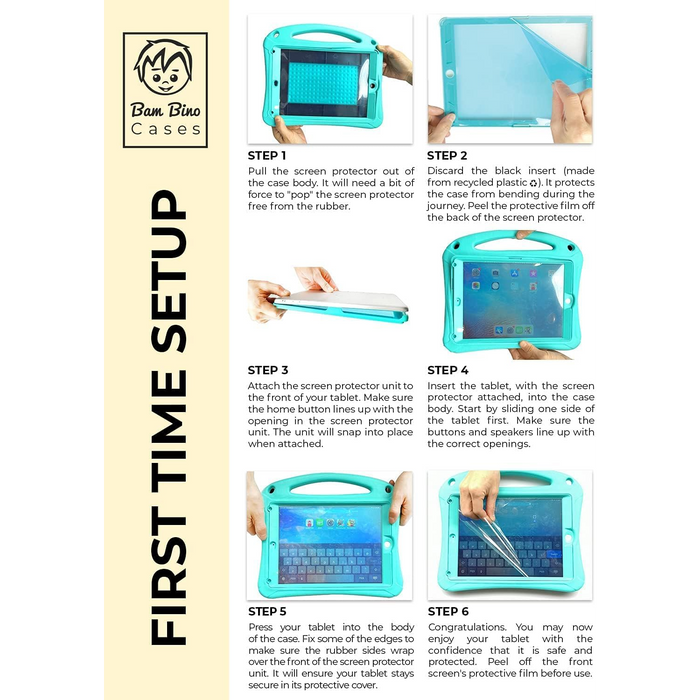 Space Suit Rugged Kids Case for iPad Air 11 M2/M3 (2025), Pro 11 M4 (2024), iPad 10th Generation, Case for Kids with Built-in Screen Protector