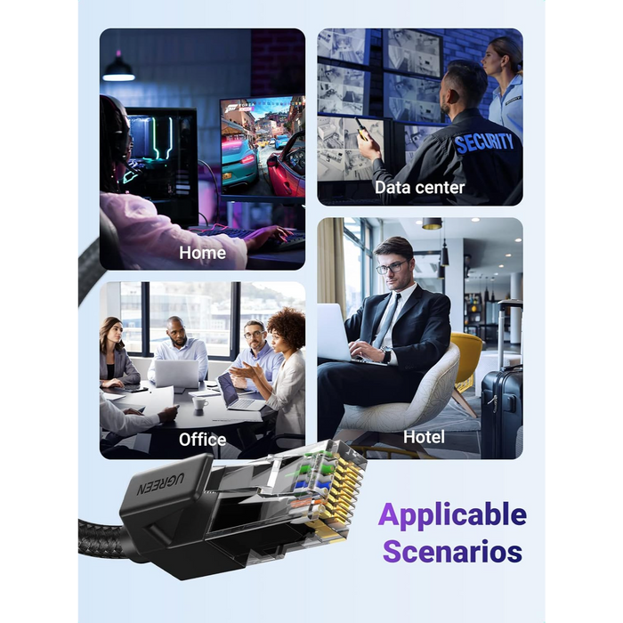 Cat 6 Ethernet Cable, 1000Mbps - Black, Braided