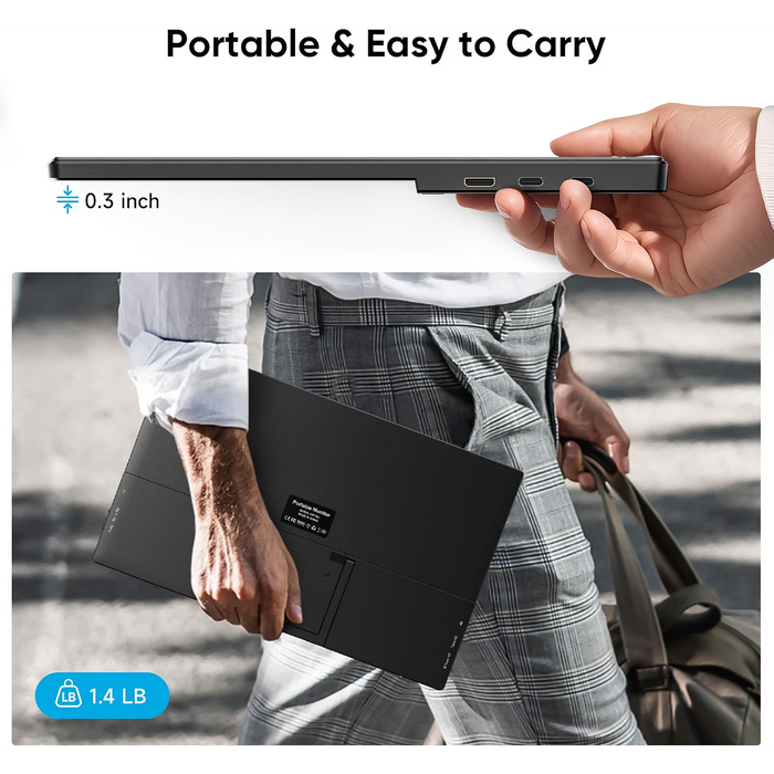 15.6-inch Ultra-Slim FHD Portable Monitor with Adjustable Stand Macfixit Australia