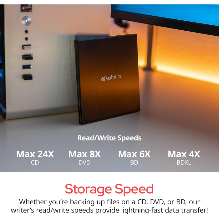 Verbatim Ultra HD 4K External Slimline Blu-ray Writer