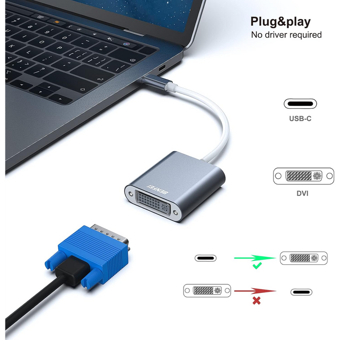 USB-C to DVI-D Single Link Adapter for Apple Cinema Display 23" Macfixit Australia