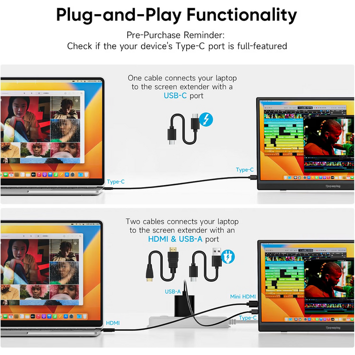 15.6-inch Ultra-Slim FHD Portable Monitor with Adjustable Stand Macfixit Australia