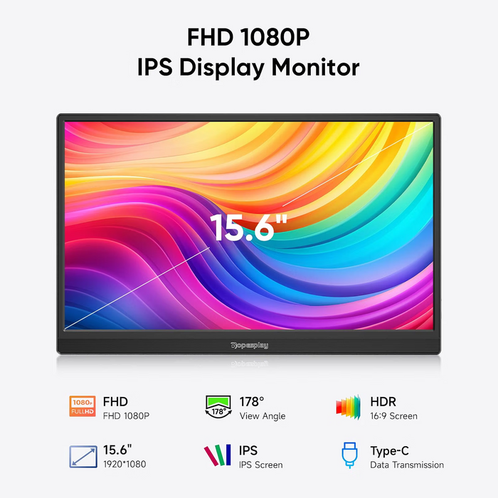 15.6-inch Ultra-Slim FHD Portable Monitor with Adjustable Stand Macfixit Australia