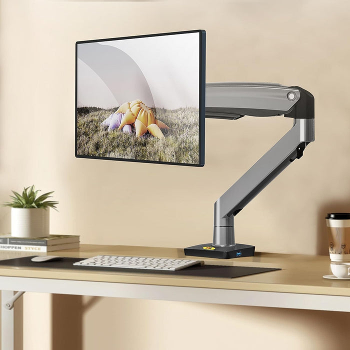 NB North Bayou G70 Gas Strut Monitor Desk Mount – For 22" to 35" Monitors (2–12kg) – Gunmetal Grey