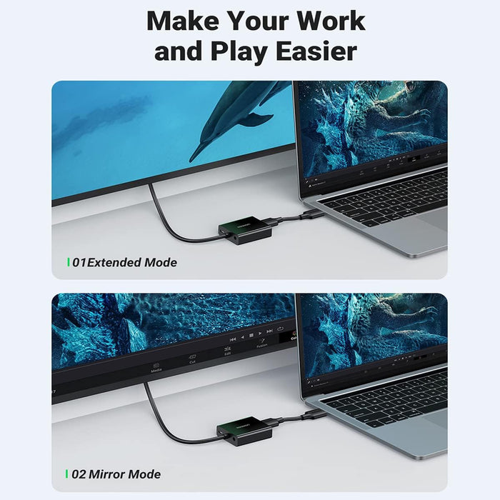 UGREEN Active HDMI to VGA Adapter 1080P – Female to Male Converter with 3.5mm Audio Jack