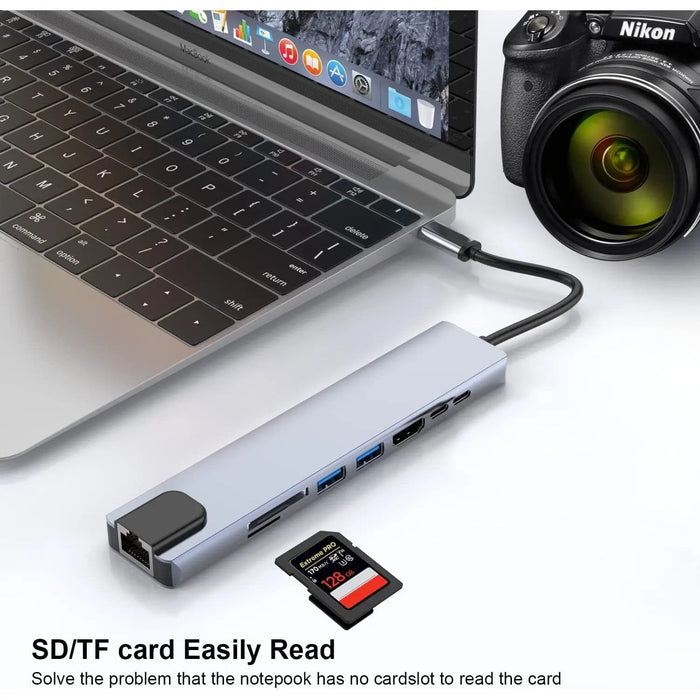 8 in 1 USB - C Hub Multiport Adapter - Macfixit Australia