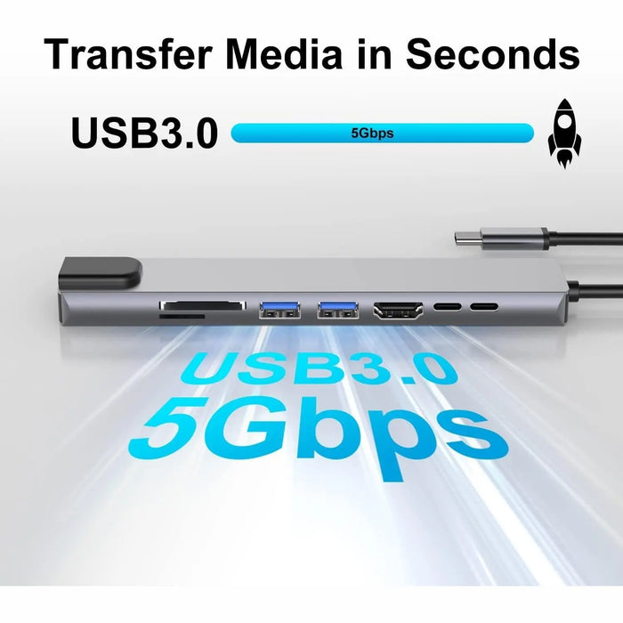 8 in 1 USB - C Hub Multiport Adapter - Macfixit Australia