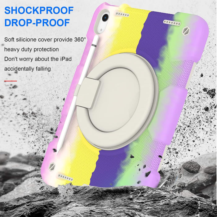 iPad 10th Generation Shockproof Rugged Protective Kids Case With 360° Rotating Stand for 10.9 Inch