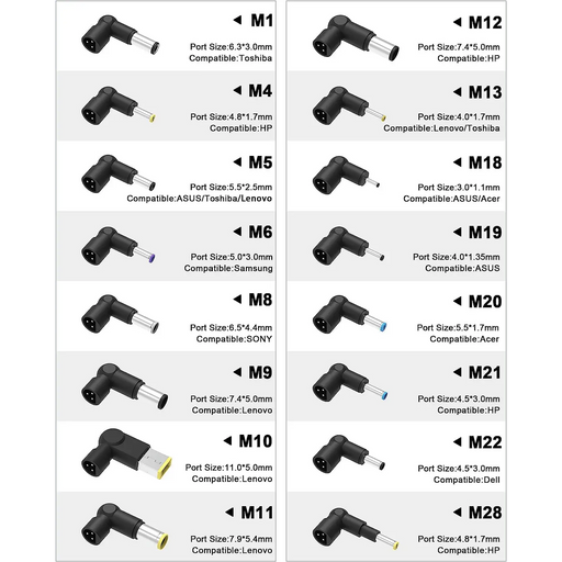 90W Universal Laptop Charger – Multi - Brand Power Adapter with 16 Tips - Macfixit Australia