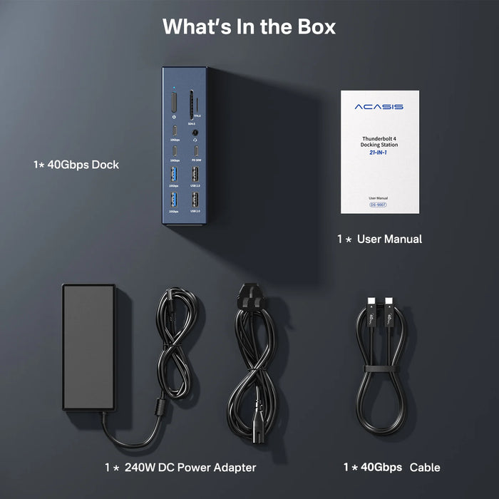 Acasis 21 Ports USB-C 40Gbps Docking Station Compatible with Thunderbolt 4