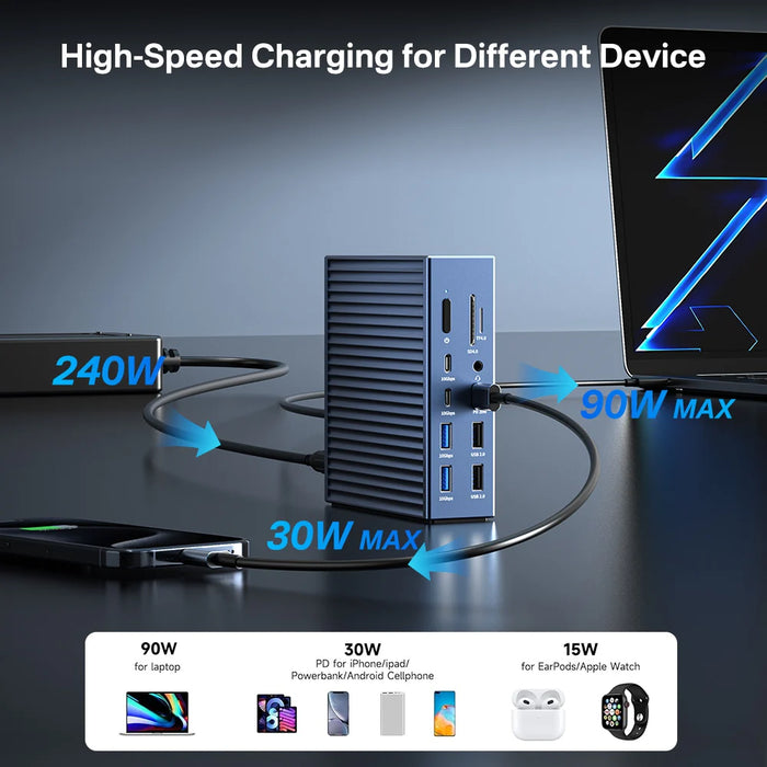Acasis 21 Ports USB-C 40Gbps Docking Station Compatible with Thunderbolt 4