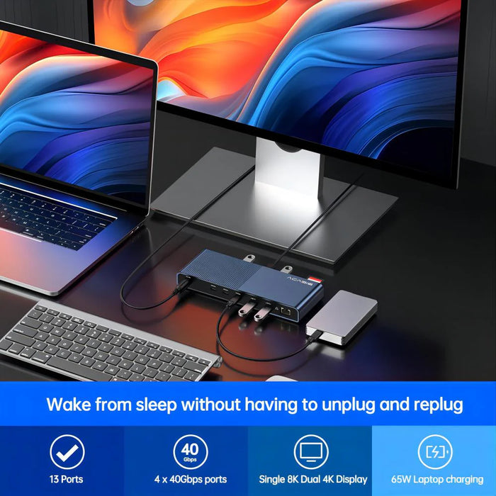Acasis 16-in-1 USB4 40Gbps Dock Compatible with Thunderbolt 5
