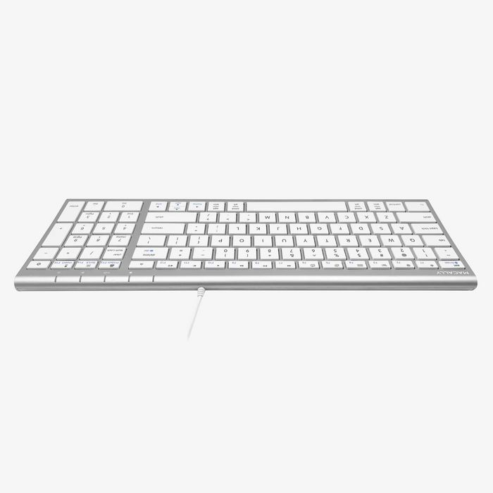 Macally Wired USB Keyboard for Mac - Ultra-Slim Full-Size with Numeric Keypad - Silver Macfixit Australia
