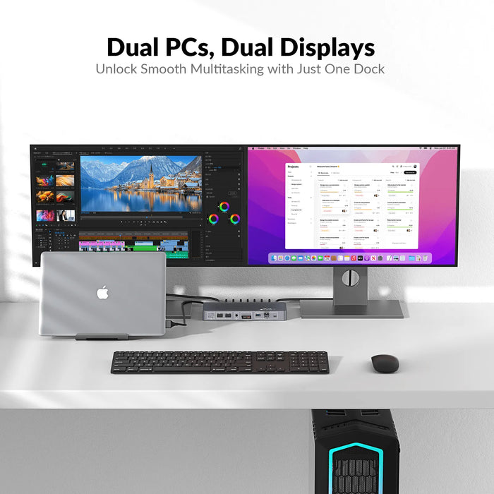 iDock M10 KVM Switch Docking Station with 10-in-1 USB-C Dock AV Access